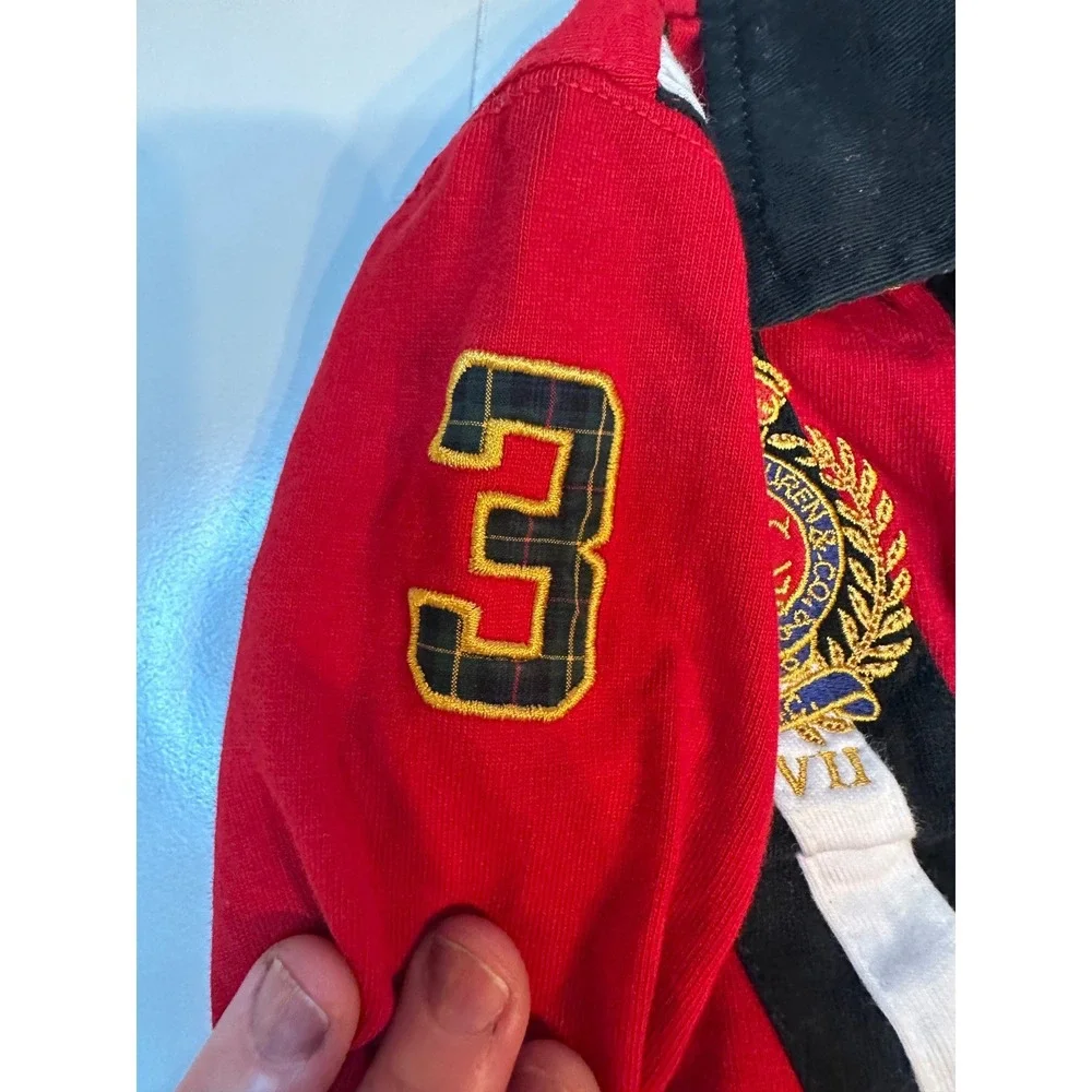 Ralph Lauren Rugby Coverall Kids 12M Red Big Pony Crest Long Sleeve Romper‎ Y2K